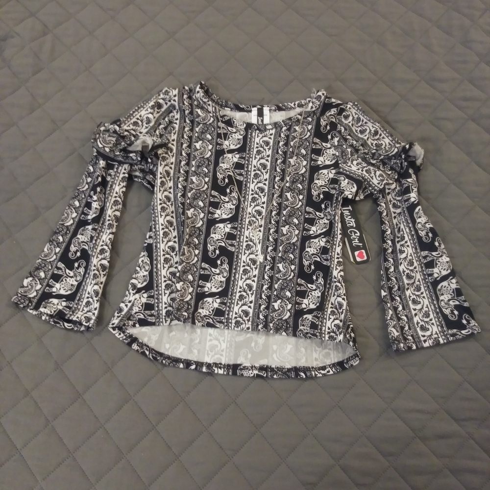 Paisley and Elephants Long Sleeve Kids Top